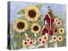 Sunflower Birdhouse-Tracy Miller-Stretched Canvas