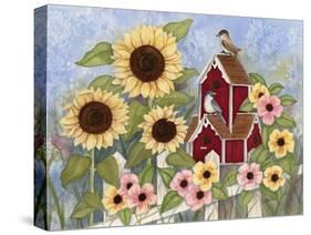 Sunflower Birdhouse-Tracy Miller-Stretched Canvas