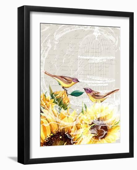 Sunflower Birds I-Irina Trzaskos Studios-Framed Giclee Print