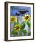 Sunflower Black Crow Welcome-sylvia pimental-Framed Art Print