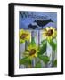 Sunflower Black Crow Welcome-sylvia pimental-Framed Art Print