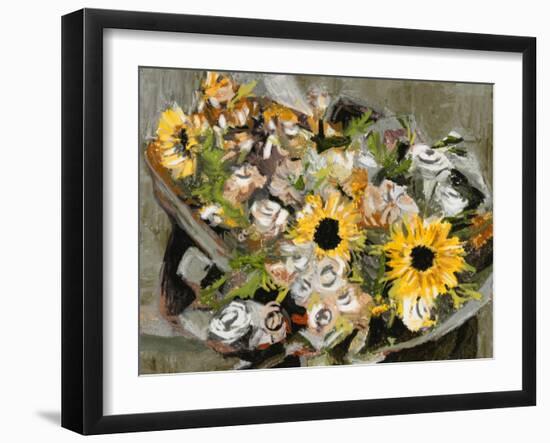 Sunflower Bouquet III-Melissa Wang-Framed Art Print