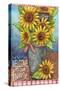 Sunflower Bucket Welcome To Our Home-Melinda Hipsher-Stretched Canvas