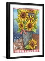 Sunflower Bucket Welcome To Our Home-Melinda Hipsher-Framed Giclee Print