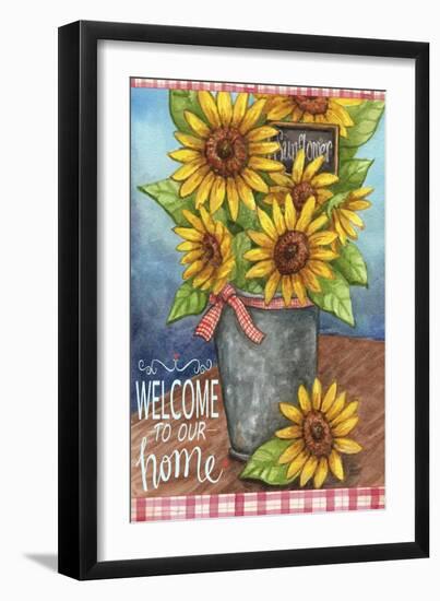 Sunflower Bucket Welcome To Our Home-Melinda Hipsher-Framed Giclee Print