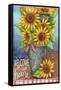 Sunflower Bucket Welcome To Our Home-Melinda Hipsher-Framed Stretched Canvas