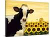 Sunflower Cow-Lowell Herrero-Stretched Canvas