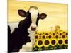 Sunflower Cow-Lowell Herrero-Mounted Art Print