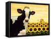 Sunflower Cow-Lowell Herrero-Framed Stretched Canvas