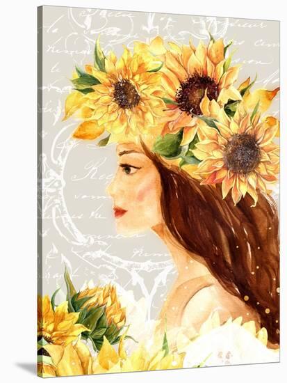 Sunflower Girl I-Irina Trzaskos Studios-Stretched Canvas