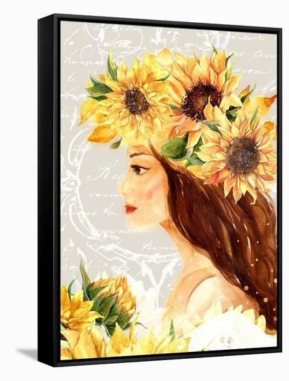 Sunflower Girl I-Irina Trzaskos Studios-Framed Stretched Canvas