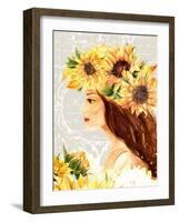 Sunflower Girl I-Irina Trzaskos Studios-Framed Giclee Print