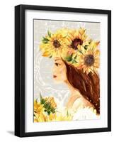 Sunflower Girl I-Irina Trzaskos Studios-Framed Giclee Print