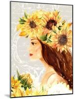 Sunflower Girl I-Irina Trzaskos Studios-Mounted Giclee Print