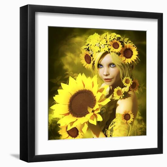 Sunflower Girl-Atelier Sommerland-Framed Art Print