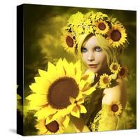 Sunflower Girl-Atelier Sommerland-Stretched Canvas