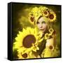 Sunflower Girl-Atelier Sommerland-Framed Stretched Canvas