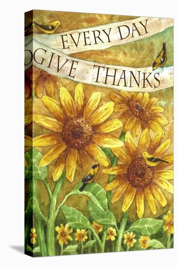 Sunflower Give Thanks Everyday-Melinda Hipsher-Stretched Canvas