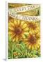 Sunflower Give Thanks Everyday-Melinda Hipsher-Framed Giclee Print