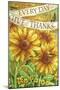 Sunflower Give Thanks Everyday-Melinda Hipsher-Mounted Premium Giclee Print