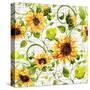 Sunflower Pattern I-Irina Trzaskos Studios-Stretched Canvas