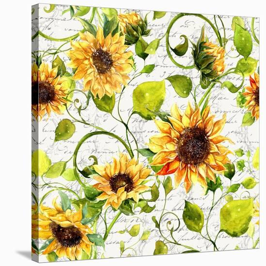 Sunflower Pattern I-Irina Trzaskos Studios-Stretched Canvas