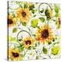 Sunflower Pattern I-Irina Trzaskos Studios-Stretched Canvas