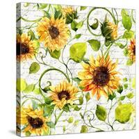 Sunflower Pattern I-Irina Trzaskos Studios-Stretched Canvas