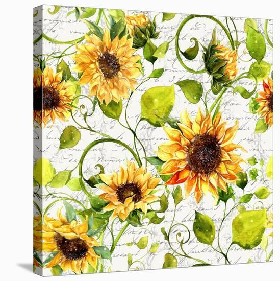 Sunflower Pattern I-Irina Trzaskos Studios-Stretched Canvas