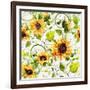 Sunflower Pattern I-Irina Trzaskos Studios-Framed Giclee Print