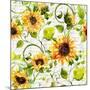 Sunflower Pattern I-Irina Trzaskos Studios-Mounted Giclee Print