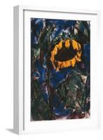 Sunflower; Sonnenblume, (Watercolour on Paper)-Christian Rohlfs-Framed Giclee Print