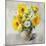 Sunflower Still Life I on Gray-Danhui Nai-Mounted Art Print