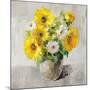 Sunflower Still Life I on Gray-Danhui Nai-Mounted Art Print