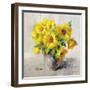 Sunflower Still Life II on Gray-Danhui Nai-Framed Art Print