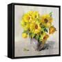 Sunflower Still Life II on Gray-Danhui Nai-Framed Stretched Canvas