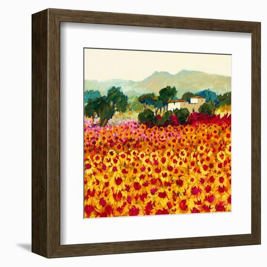 Sunflower Sunset, Tuscany-Hazel Barker-Framed Art Print