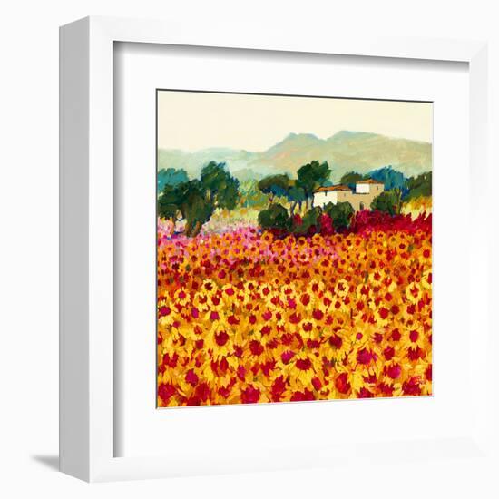 Sunflower Sunset, Tuscany-Hazel Barker-Framed Art Print