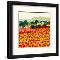 Sunflower Sunset, Tuscany-Hazel Barker-Framed Art Print