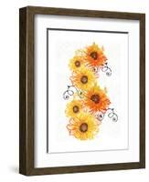 Sunflower Swirls-Bee Sturgis-Framed Art Print