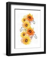 Sunflower Swirls-Bee Sturgis-Framed Art Print