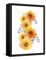 Sunflower Swirls-Bee Sturgis-Framed Stretched Canvas