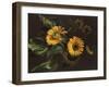 Sunflowers, 1839 (Oil on Canvas)-Louis-Apollinaire Sicard-Framed Giclee Print