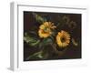 Sunflowers, 1839 (Oil on Canvas)-Louis-Apollinaire Sicard-Framed Giclee Print