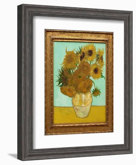 Sunflowers, 1888 (Oil on Canvas)-Vincent van Gogh-Framed Giclee Print