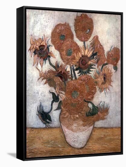 'Sunflowers', 1889.  Artist: Vincent van Gogh-Vincent van Gogh-Framed Stretched Canvas