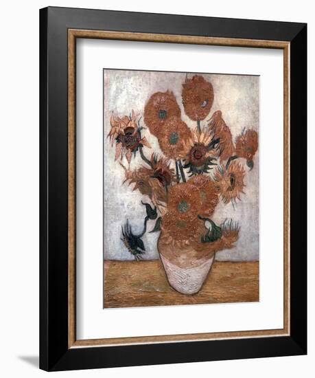 'Sunflowers', 1889.  Artist: Vincent van Gogh-Vincent van Gogh-Framed Giclee Print