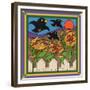 Sunflowers 3 with Kernel and Friends-Denny Driver-Framed Giclee Print