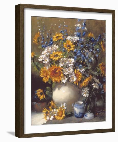 Sunflowers and Daisies-Frank Janca-Framed Giclee Print