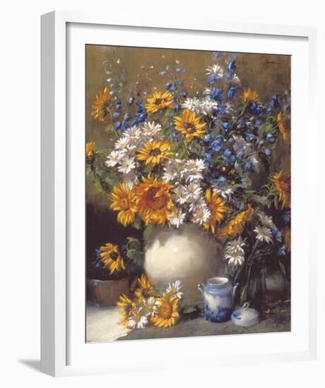 Sunflowers and Daisies-Frank Janca-Framed Giclee Print